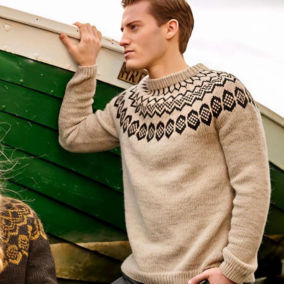 Maglione islandese TINDAFELL Autunno Unisex Norvegese Pura Lana