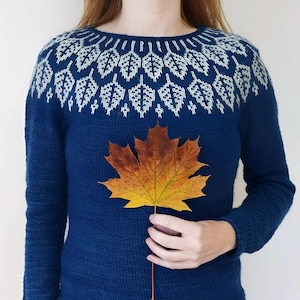 Icelandic Sweater ARBOREAL Norway Autumn Wool Floral Fair Isle Scandinavian Hand Knit Nordic Lopapeysa Norwegian Lopi Womens Jumper