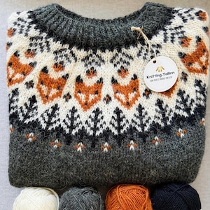 Womens Jumper FOX Icelandic Sweater Foxes Scandinavian Nordic Eco