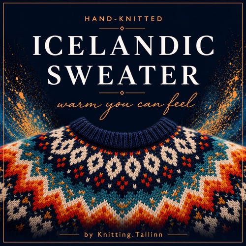 MAJ Icelandic Wool Sweater, Hand Knit Lettlopi Lopapeysa