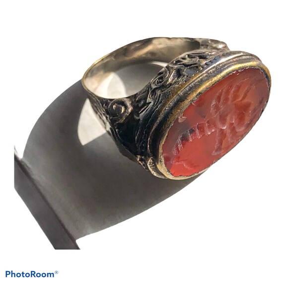 Vintage Scorpion Ring, Carved Intaglio Ring, Vinta