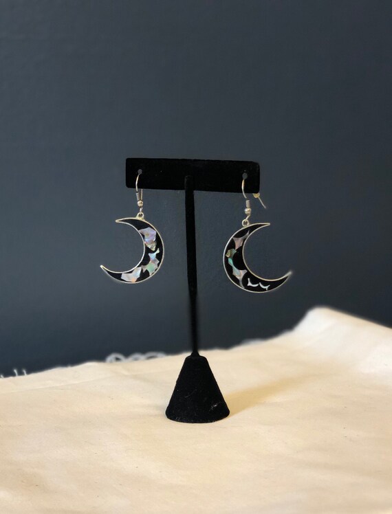 Vintage Sterling Silver and Mother of Pearl Moon E