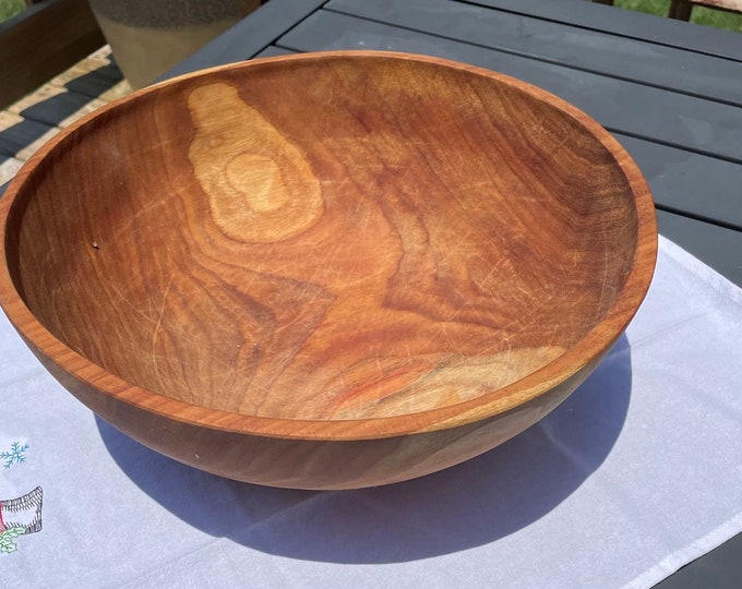 Large Vintage Wooden Bowl Carved Wooden Bowls Munising Style Bowl Hand Carved Wooden Bowls Etsy