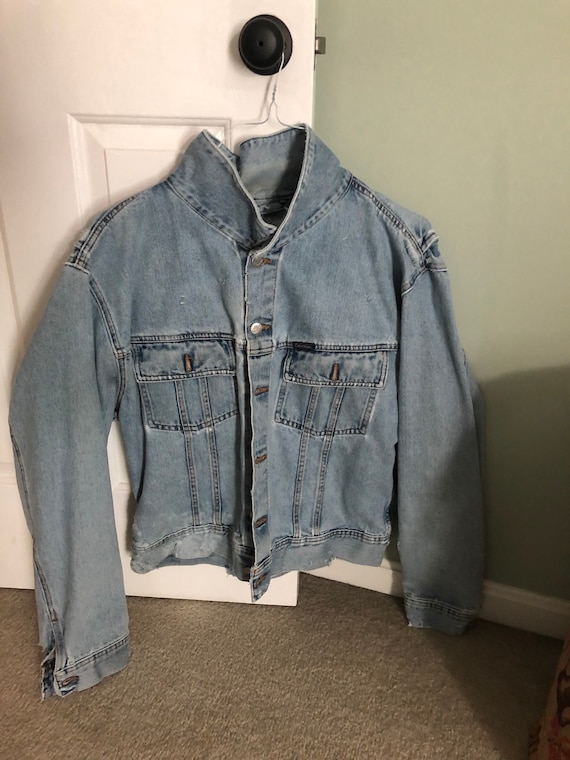 Vintage Calvin Klein denim jacket, distressed and