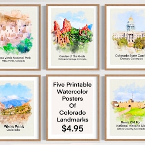 Classroom Posters of Colorado Landmarks Bundle, Colorado Classroom Decor, Colorado History, Classroom Posters of Colorado, Printable