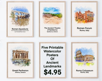 Carteles de aula Monumentos antiguos, Decoración de aula, Carteles de aula elemental, Ruinas romanas, Imprímalo usted mismo, Carteles imprimibles