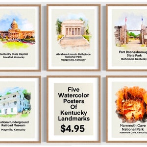 Educational Educational Classroom Posters of Kentucky History Landmarks Educational Educational Classroom Decor Printable