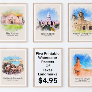 Affiches de classe des monuments du Texas, Texas Classroom Decor, Texas History, Classroom Posters of Texas Elementary, Repères, Imprimable