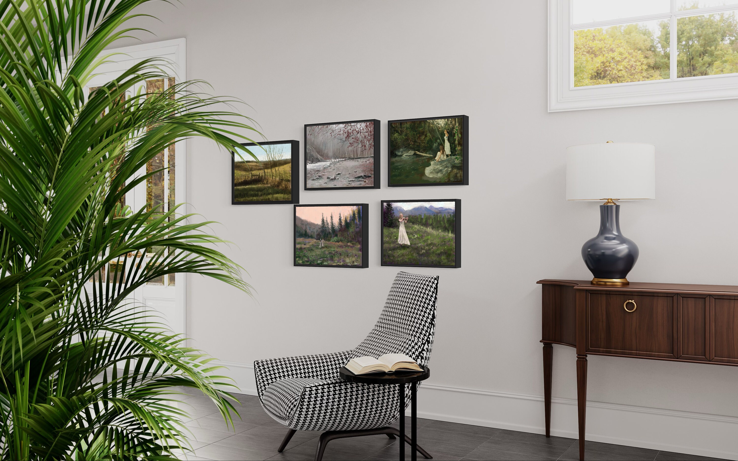Printable Contemporary Gallery Wall Art Set of Five, Museum Quality