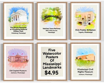 Classroom Posters of Mississippi Landmarks, Mississippi Classroom Decor, Mississippi History, Posters of Mississippi Elementary, Landmarks