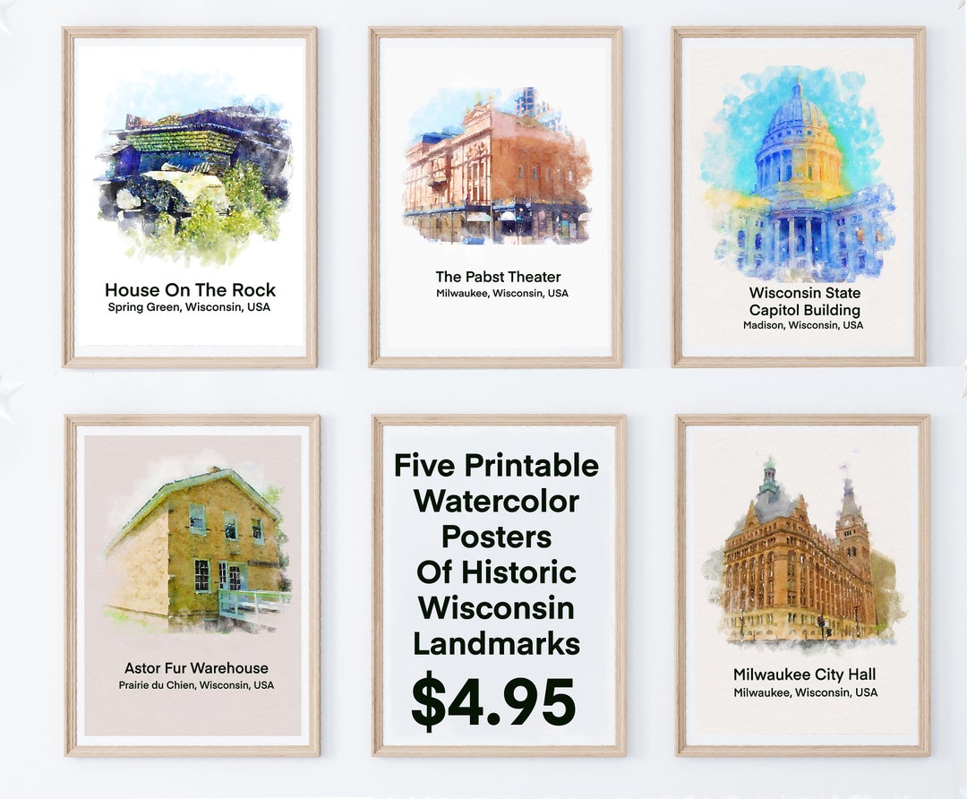 Classroom posters of wisconsin landmarks wisconsin classroom decor