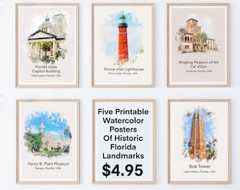 Florida History Educational Educational Classroom decor, Educational Educational Classroom Posters of Florida Landmarks, Printable