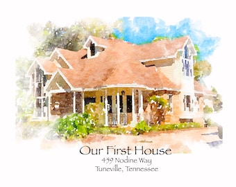 Custom Watercolor Home Portraits - Personalized Art of Your Home