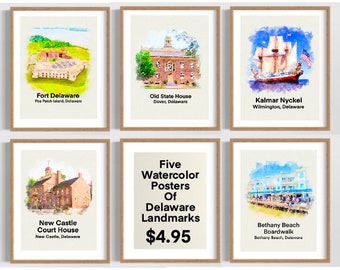 Educational Educational Classroom Posters of Delaware History Landmarks Delaware Educational Educational Classroom Decor Printable