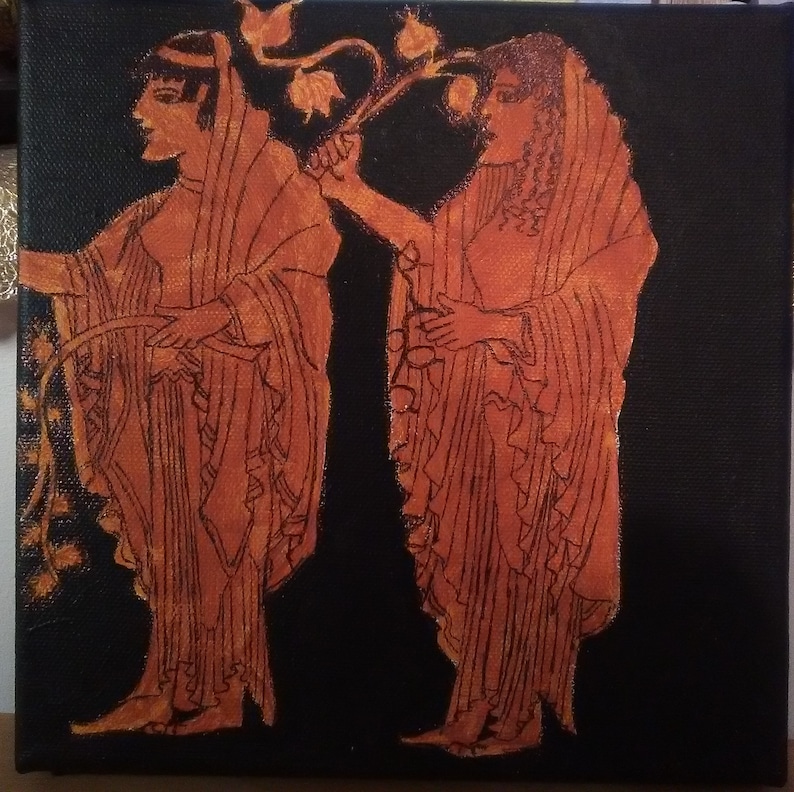Horae Ancient Greek Goddesses Vase Painting Ceramic Tile Etsy