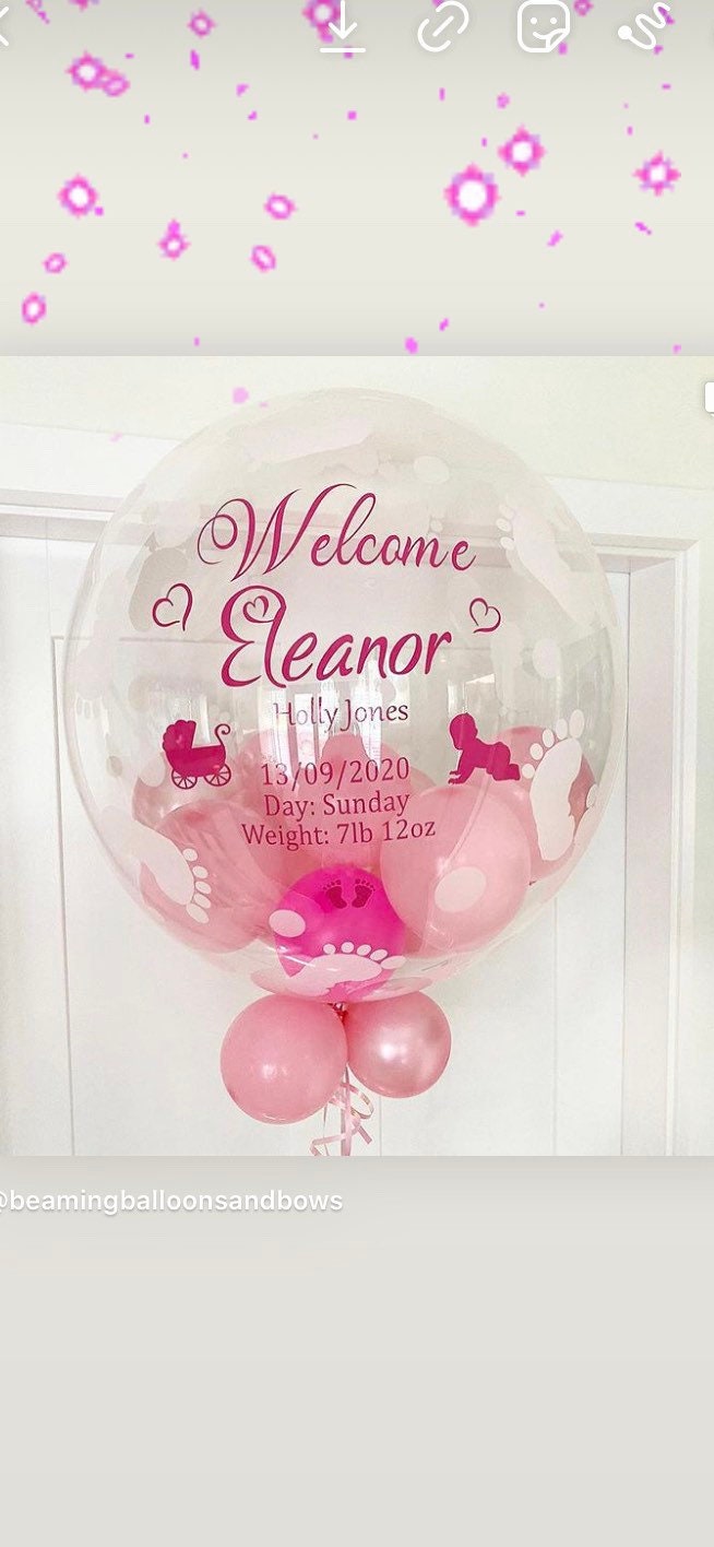Personalised New Baby Balloon Boy or Girl Etsy