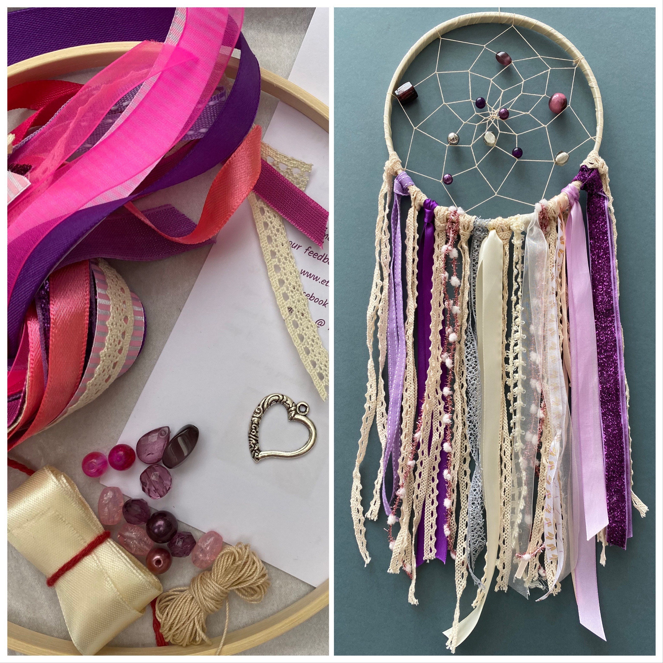 Make your own dreamcatcher. DIY Boho Dream catcher kit. Etsy