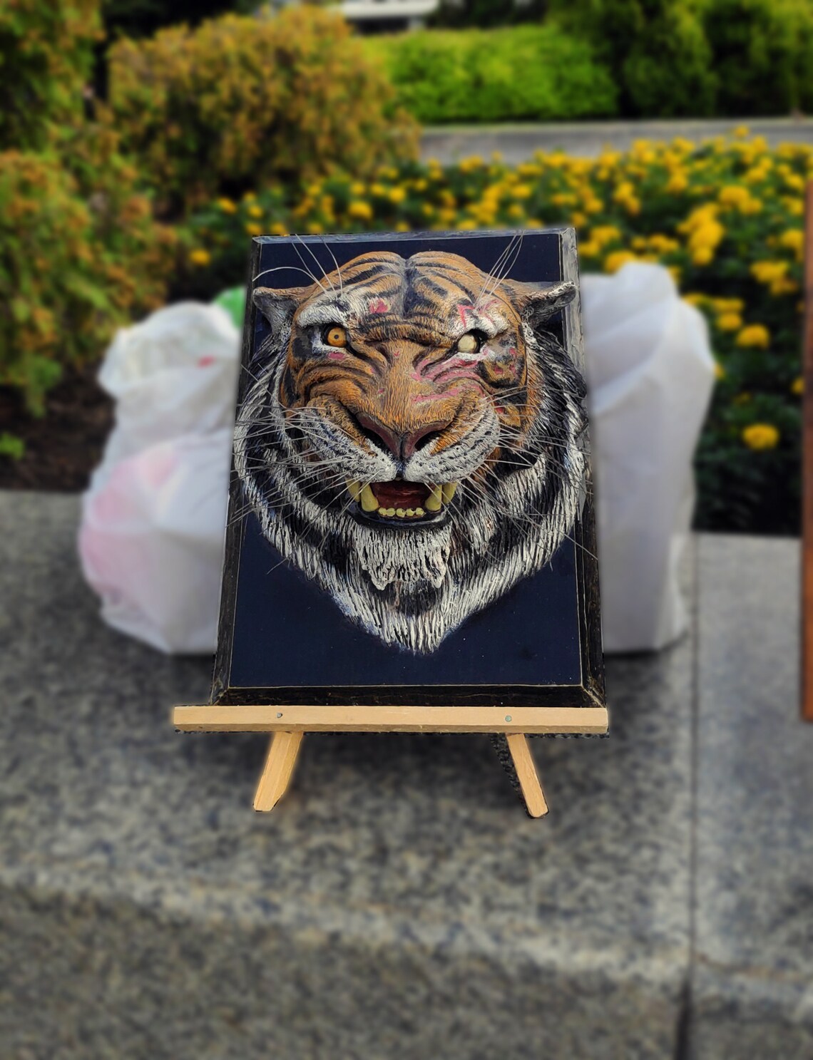Tiger Wall Sculpture Tiger Sculpture on the Wall Tiger Sher Etsy