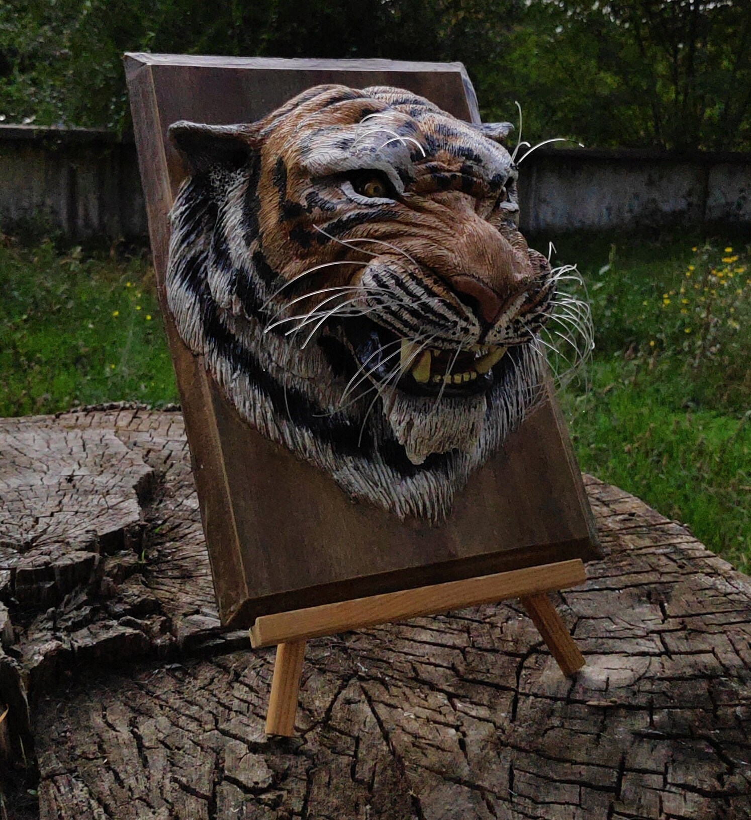 Tiger on the Wall Angry Tiger Tiger Wall Sculpture Tiger Etsy