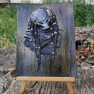 Pedator, Predator wall bust with resin wall mount, predator art, predator sculpture