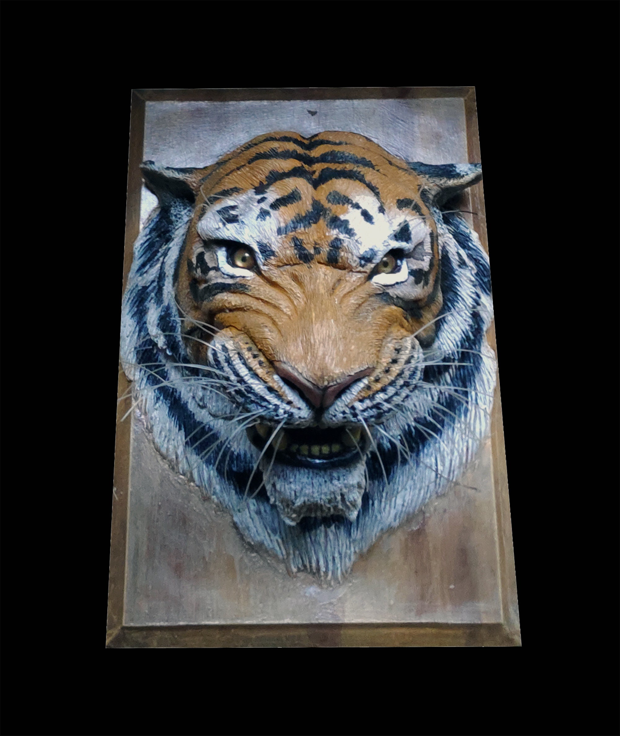 Tiger on the Wall Angry Tiger Tiger Wall Sculpture Tiger Etsy
