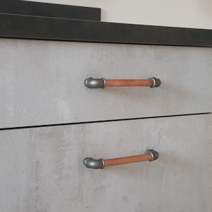 Pull handle from copper and pipe fittings , industrial décor