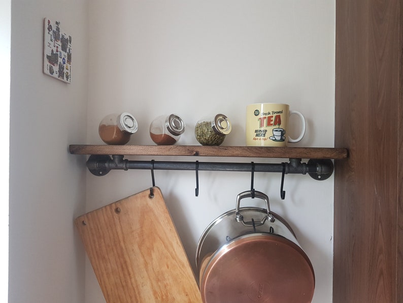 Estante de olla de cocina industrial con estante | Etsy