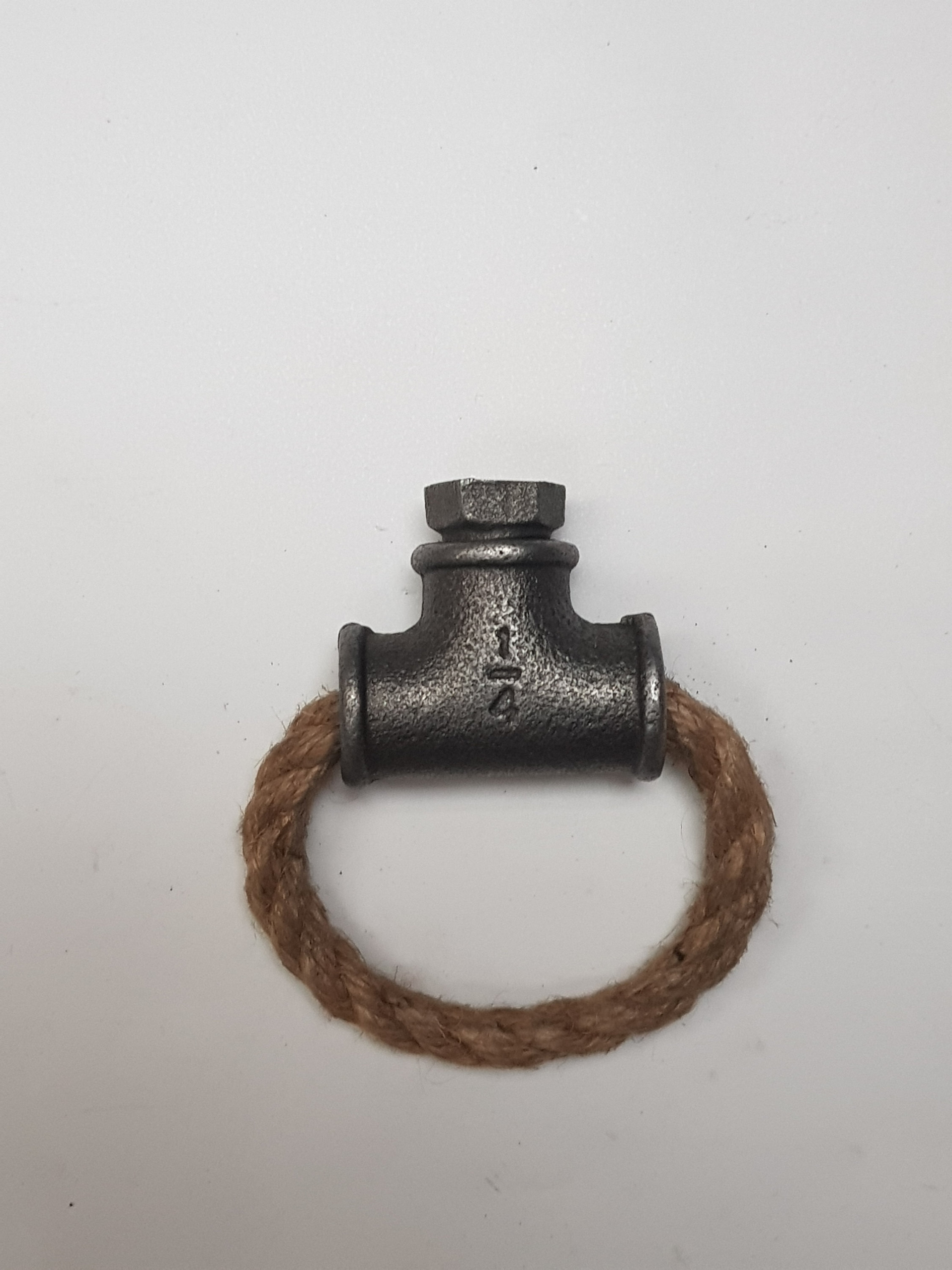 Industrial Pull Handle From Malleable Iron and Linen Rope | Etsy
