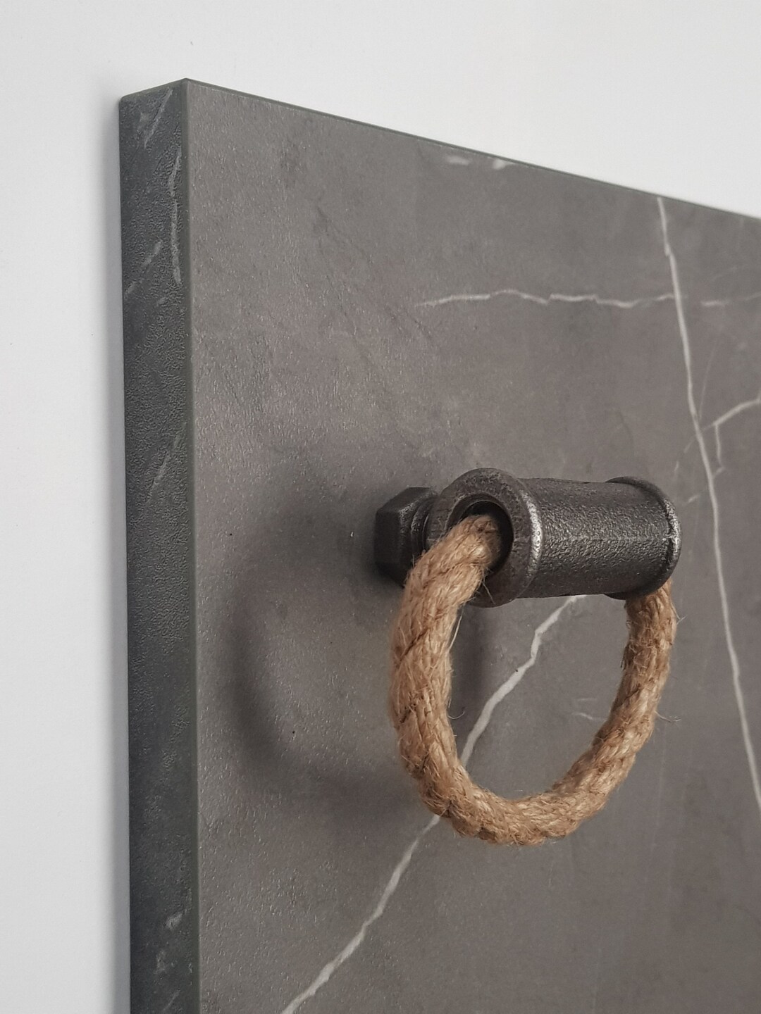 Industrial Pull Handle From Malleable Iron and Linen Rope - Etsy