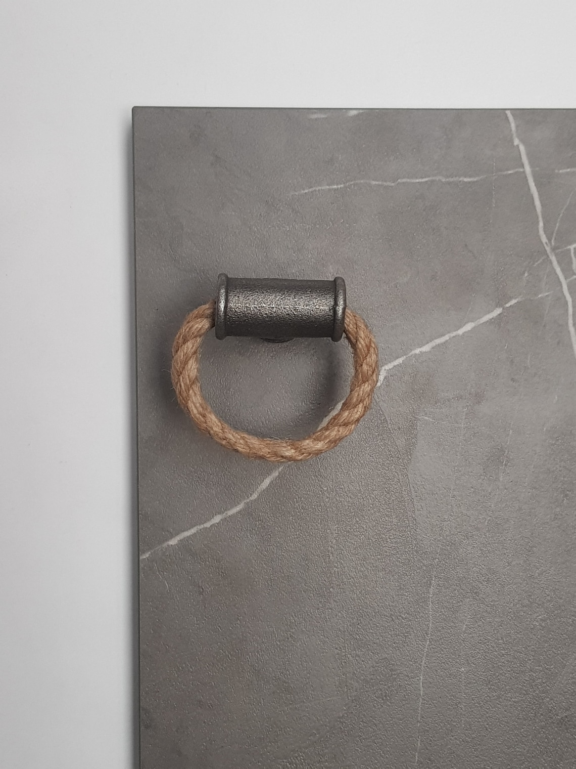 Industrial Pull Handle From Malleable Iron and Linen Rope | Etsy