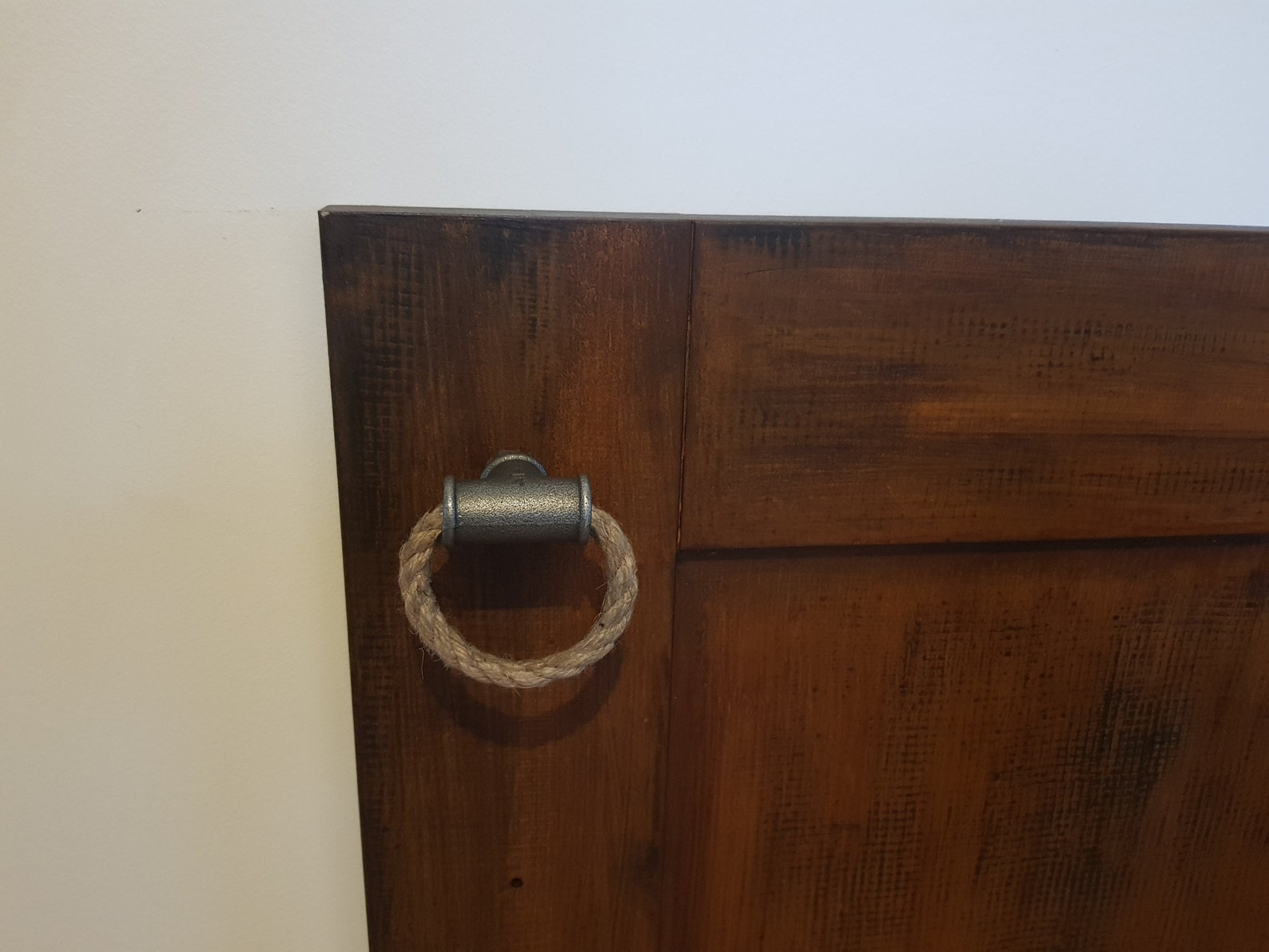 Industrial Pull Handle From Malleable Iron and Linen Rope | Etsy