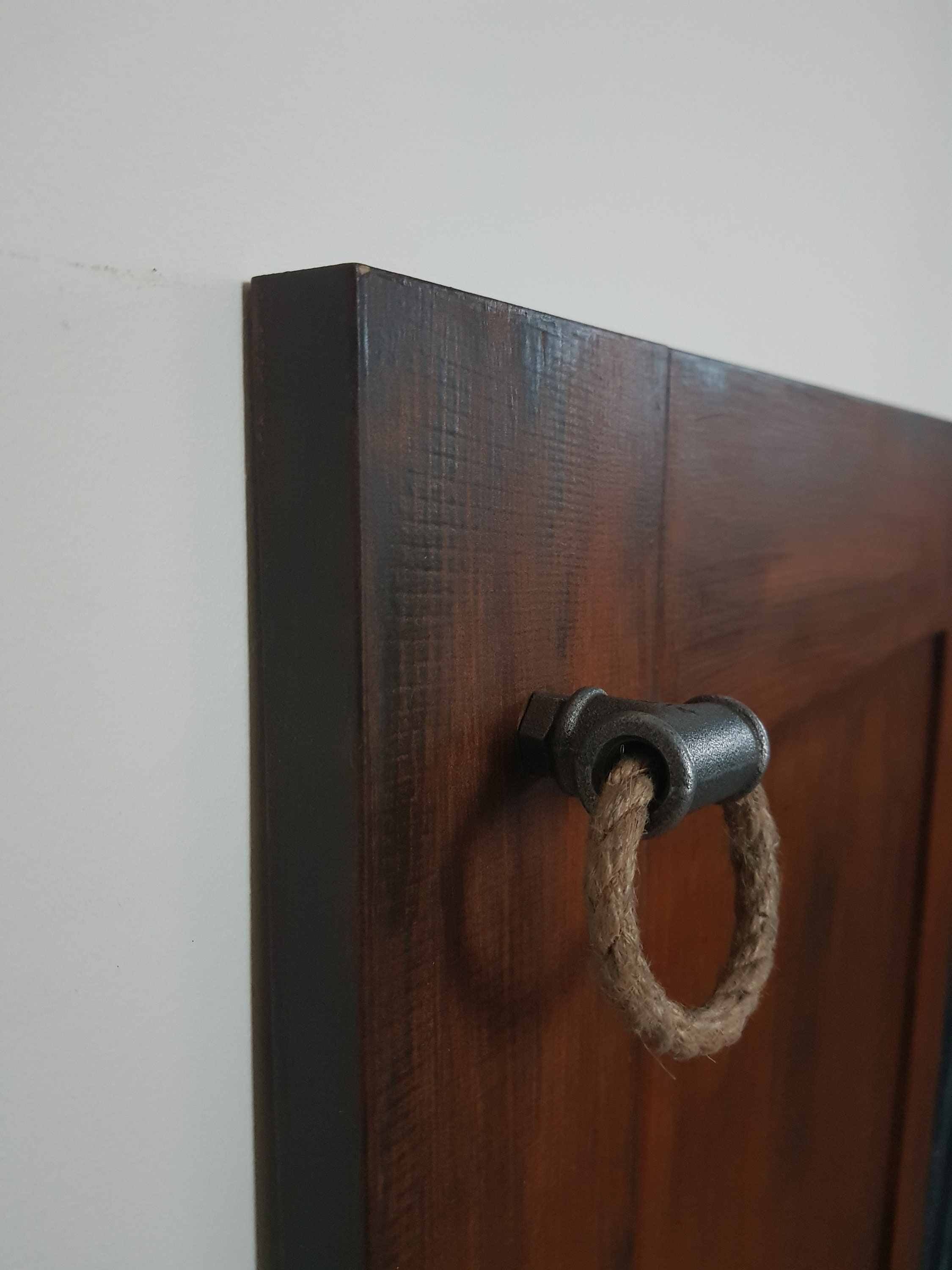 Industrial Pull Handle From Malleable Iron and Linen Rope | Etsy