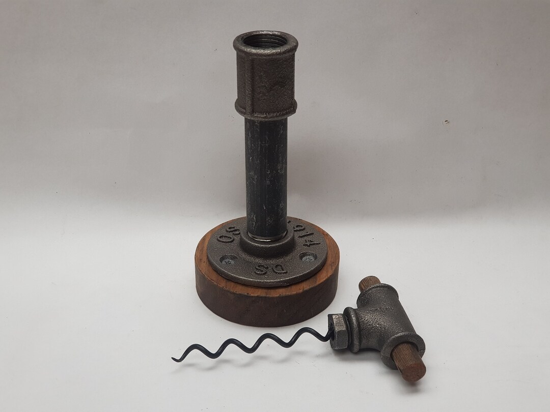 Industrial Corkscrew Stand With Corkscrew from Malleable Iron Etsy