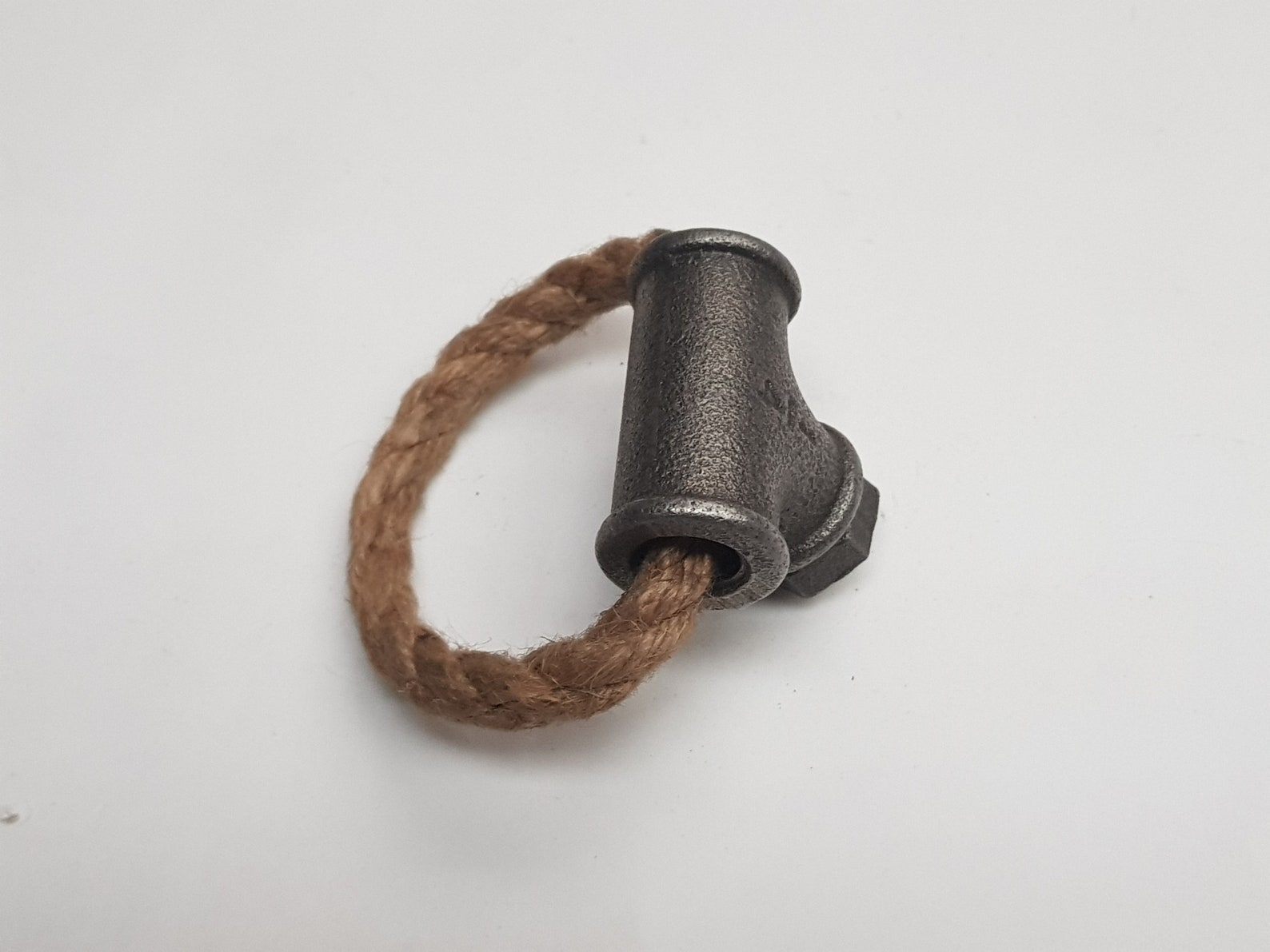 Industrial Pull Handle From Malleable Iron and Linen Rope | Etsy