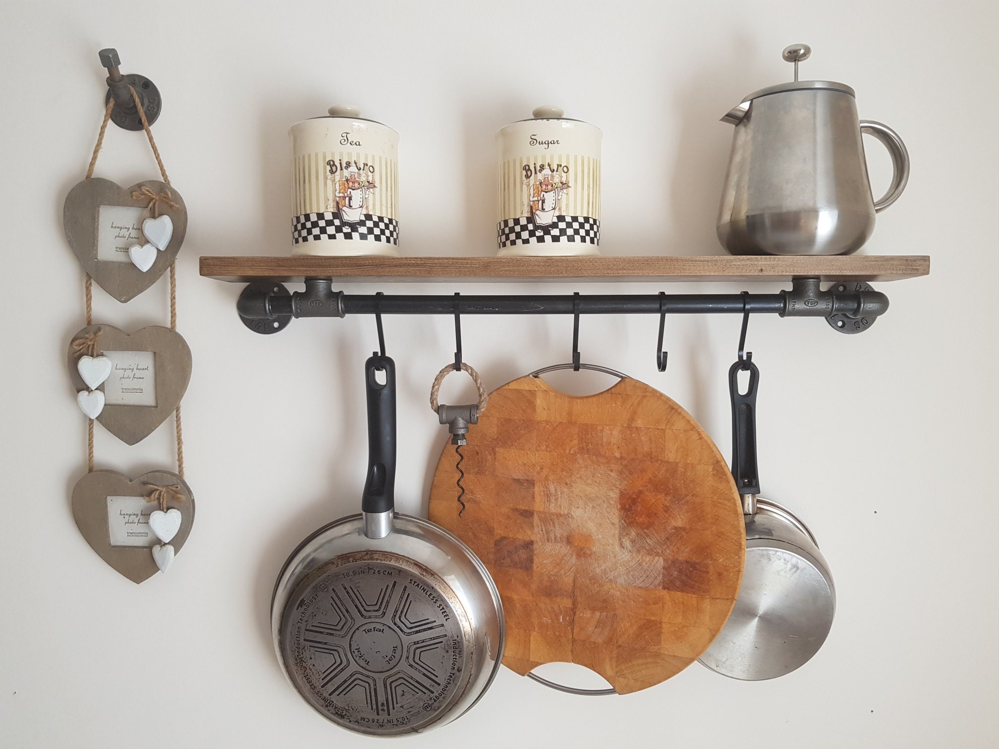 Hanging Pot Pan Holder Hanger Kitchen Rack Cookware Organizer Storage Shelf  Iron