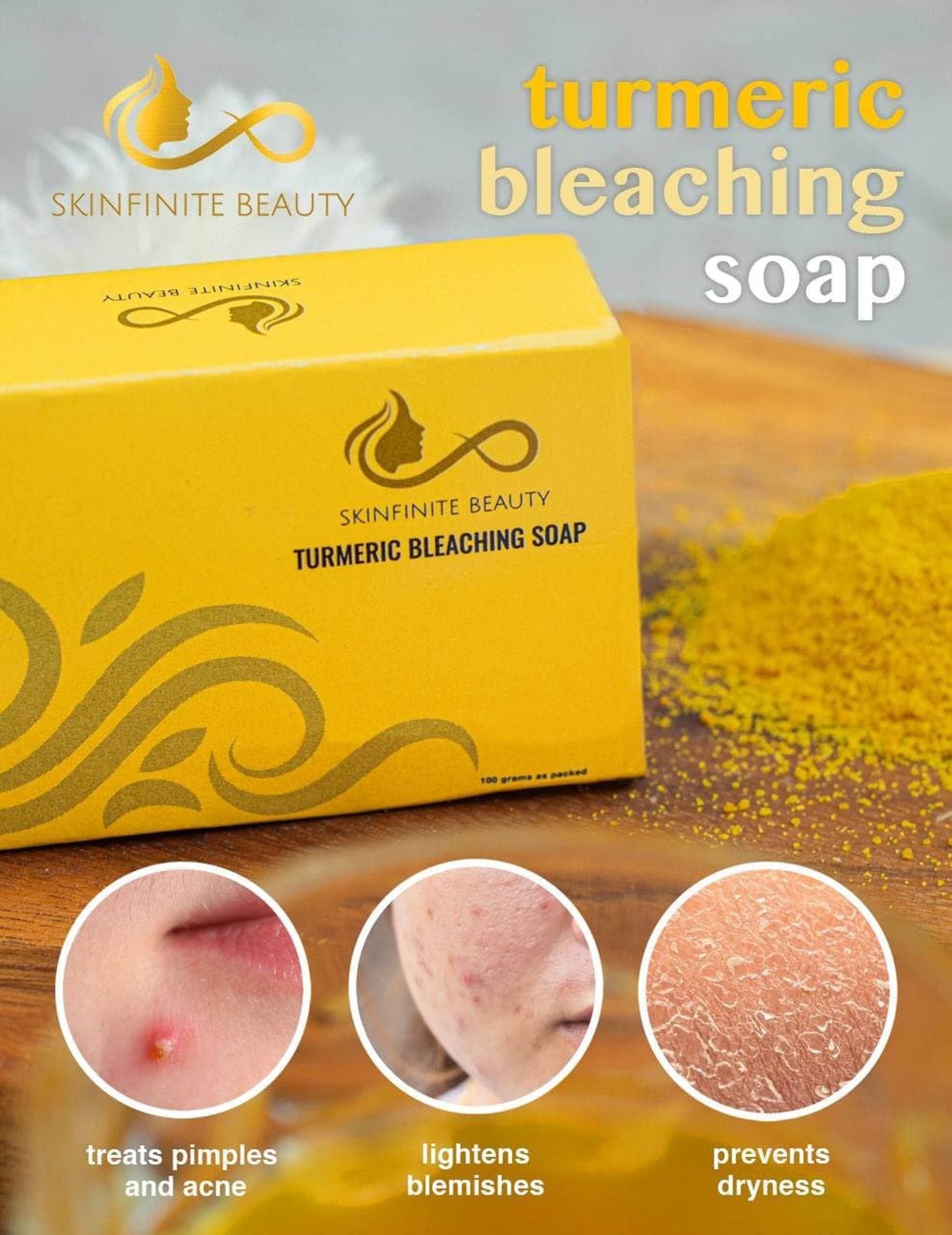 Turmeric Bleaching Soap skin whitening for acne dark spots Etsy