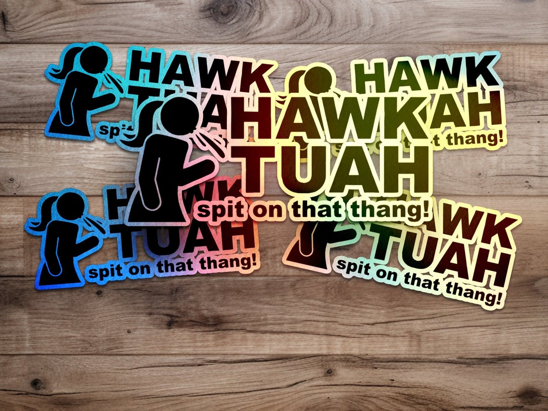 HAWK TUAH Spit on That Thang Funny Sticker, Humorous Sticker, Spit on ...
