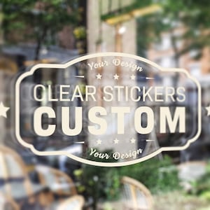 Custom Clear Decals, Personalized Window Stickers, Vinyl Lettering, Glass Decor, Business Advertising, Customizable Designs, Personalization
