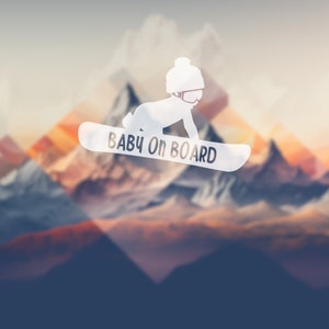 Baby on Board, naklejka na snowboard, naklejka na snowboard dla dziecka, naklejka na samochód dla dziecka, niestandardowe naklejki winylowe, naklejka na samochód, dziecko, nowe dziecko, przygoda, dziecko