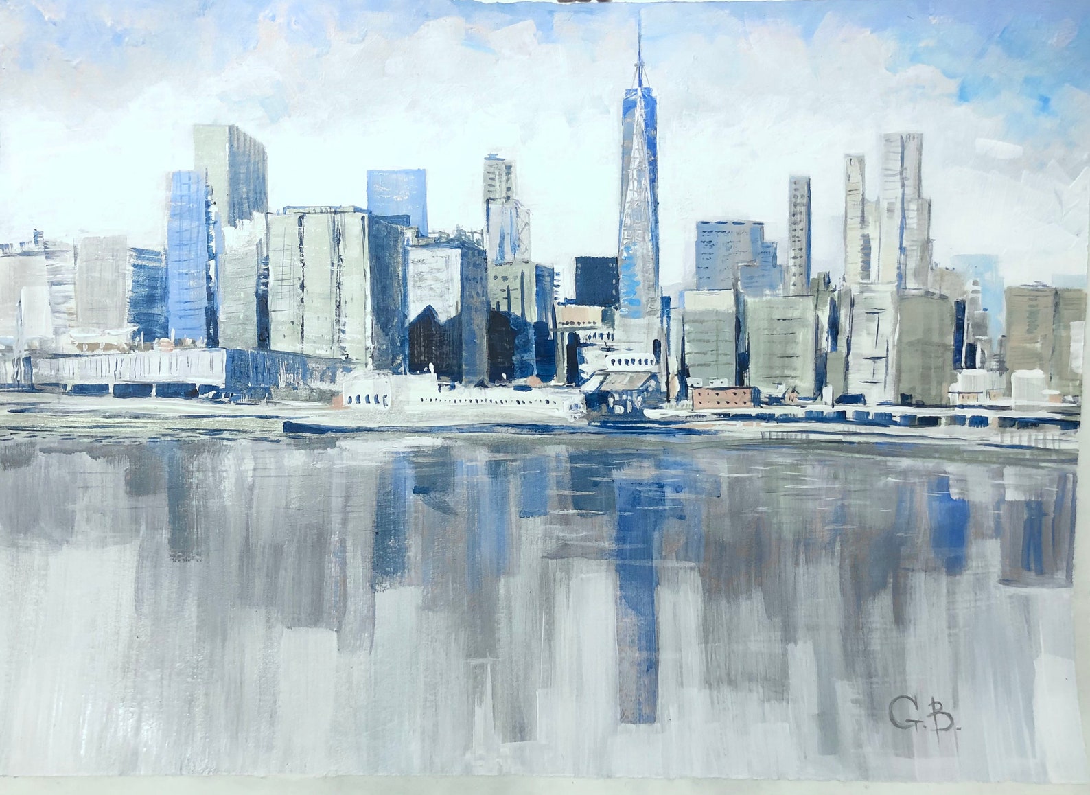 Original New York City Painting Modern Abstract Art NYC Etsy