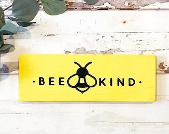 Bee kind sign, tiered tray sign, bee decor for home, farmhouse decor, gifts for bee lovers, bee gifts for women, mantle decor, shelf sitters