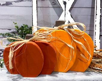 Wooden Pumpkins - Fall Decor - Shelf Sitter Pumpkins - Thanksgiving Decor - Rustic - Halloween