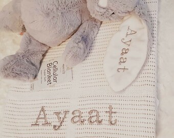 personalised cellular baby blanket