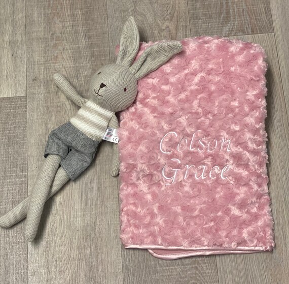 Personalised Rose Swirl Luxury Baby Blanket Etsy
