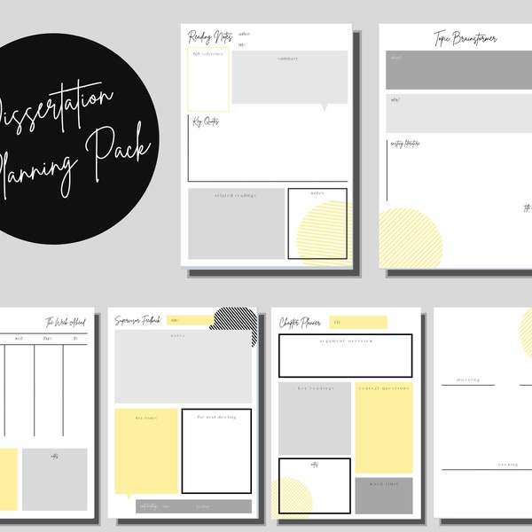 free dissertation planner Canary Dissertation Planner Pack