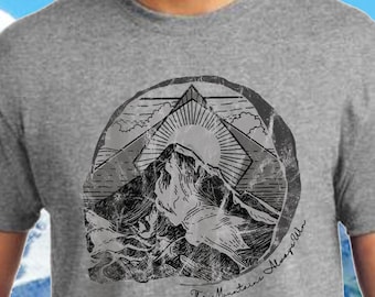 Mountains win graphic tee, hiking tee, Rock Climbing gifts, fisherman gift, mountain biking, Mountain, adventure shirt, fathers day fishing