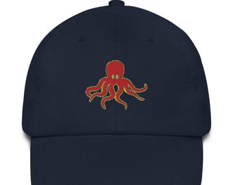 Octopus low profile baseball cap Dad hat Boating gift cap  sailing baseball cap  nautical cap  ocean ballcap  deep sea fishing vacay hat