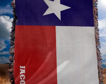 Custom Woven Texas State Flag Blanket: Personalized Lone Star Decor