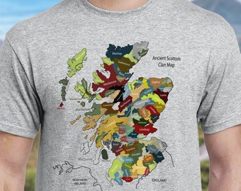 Graphic Tees |Map of ancient Scotland Clan Territory names |Scotland |Outlander inspired |Outlander |clan homes |aesthetic clothes |Scotch