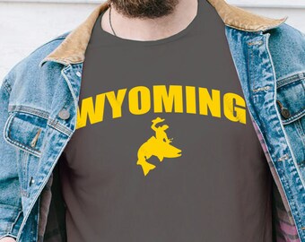 Wyoming Cowboy Riding Trout T-shirt: Fishing Gift